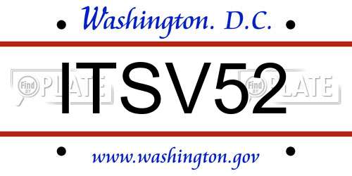 ITSV52 District Of Columbia License Plate