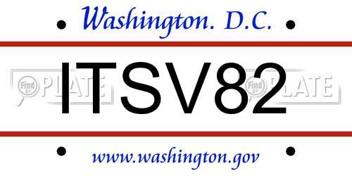 ITSV82 District Of Columbia License Plate