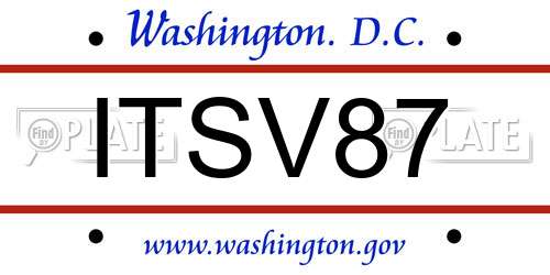 ITSV87 District Of Columbia License Plate