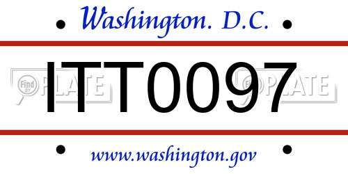 ITT0097 District Of Columbia License Plate