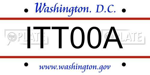 ITT00A District Of Columbia License Plate