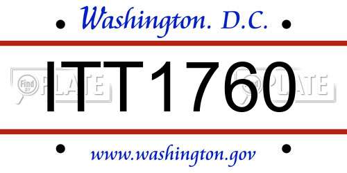 ITT1760 District Of Columbia License Plate