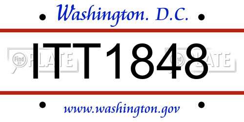 ITT1848 District Of Columbia License Plate