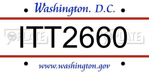 ITT2660 District Of Columbia License Plate