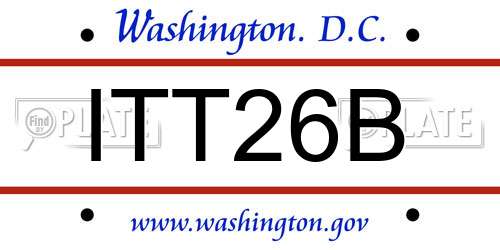 ITT26B District Of Columbia License Plate