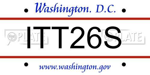 ITT26S District Of Columbia License Plate