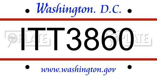 ITT3860 District Of Columbia License Plate