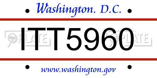ITT5960 District Of Columbia License Plate