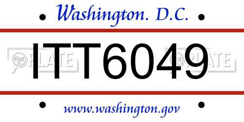 ITT6049 District Of Columbia License Plate