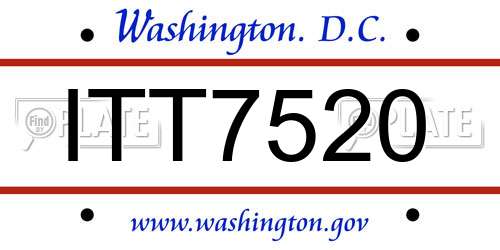 ITT7520 District Of Columbia License Plate