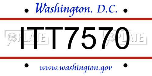 ITT7570 District Of Columbia License Plate