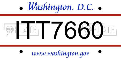 ITT7660 District Of Columbia License Plate