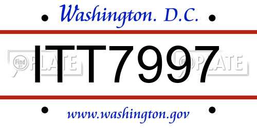 ITT7997 District Of Columbia License Plate
