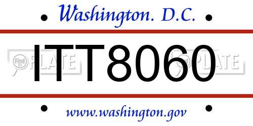 ITT8060 District Of Columbia License Plate