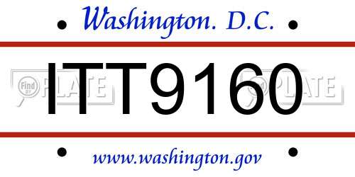 ITT9160 District Of Columbia License Plate
