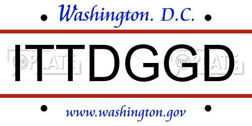 ITTDGGD District Of Columbia License Plate