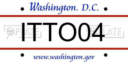 ITTO04 District Of Columbia License Plate