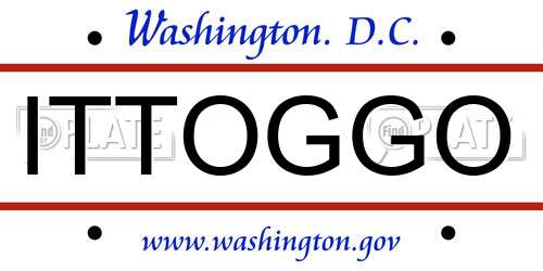 ITTOGGO District Of Columbia License Plate