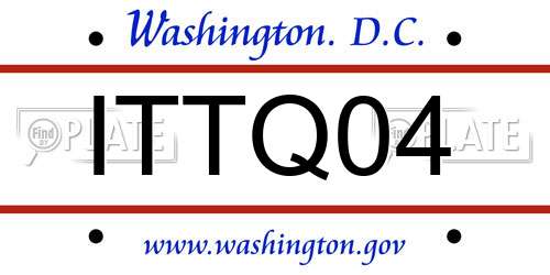 ITTQ04 District Of Columbia License Plate