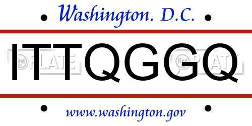 ITTQGGQ District Of Columbia License Plate