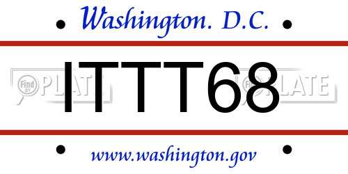 ITTT68 District Of Columbia License Plate