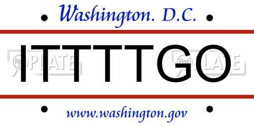 ITTTTGO District Of Columbia License Plate