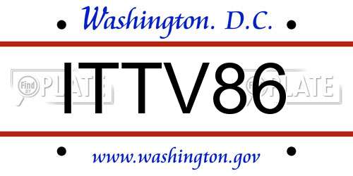 ITTV86 District Of Columbia License Plate