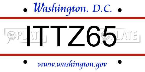 ITTZ65 District Of Columbia License Plate