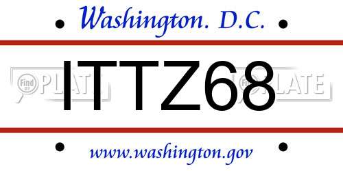 ITTZ68 District Of Columbia License Plate