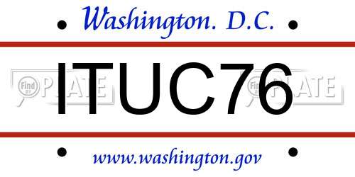 ITUC76 District Of Columbia License Plate