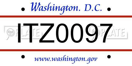 ITZ0097 District Of Columbia License Plate