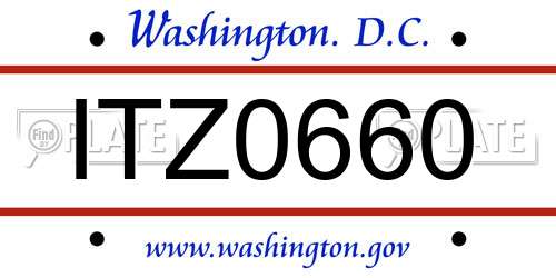 ITZ0660 District Of Columbia License Plate