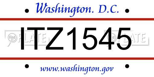 ITZ1545 District Of Columbia License Plate