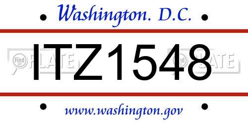 ITZ1548 District Of Columbia License Plate