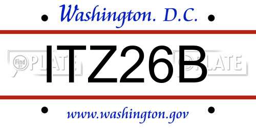 ITZ26B District Of Columbia License Plate