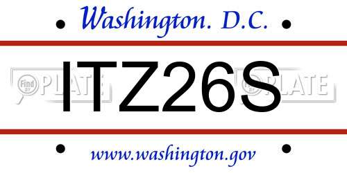 ITZ26S District Of Columbia License Plate