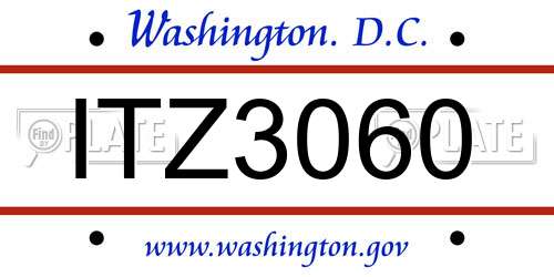 ITZ3060 District Of Columbia License Plate