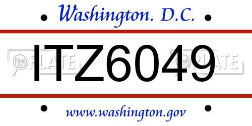 ITZ6049 District Of Columbia License Plate