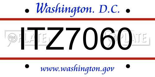 ITZ7060 District Of Columbia License Plate