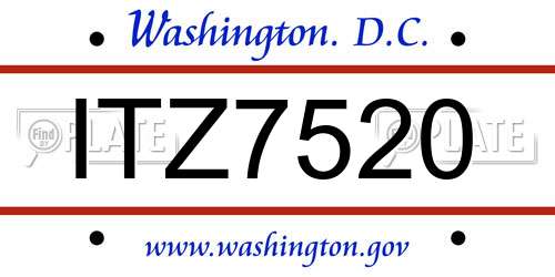 ITZ7520 District Of Columbia License Plate
