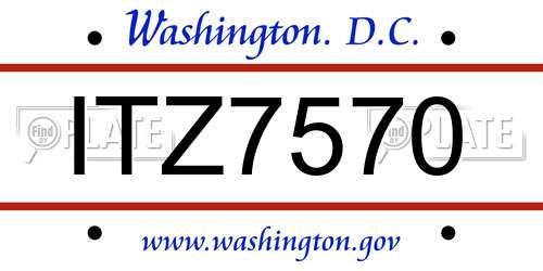ITZ7570 District Of Columbia License Plate