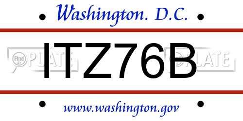 ITZ76B District Of Columbia License Plate
