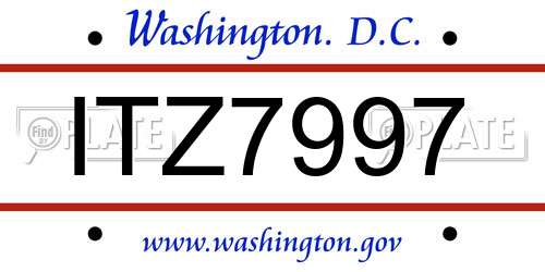 ITZ7997 District Of Columbia License Plate