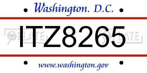 ITZ8265 District Of Columbia License Plate