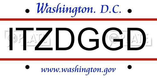 ITZDGGD District Of Columbia License Plate