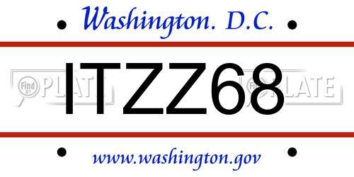 ITZZ68 District Of Columbia License Plate