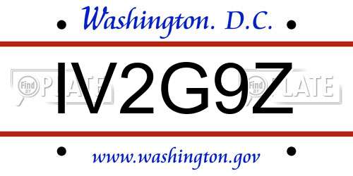 IV2G9Z District Of Columbia License Plate
