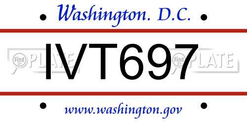 IVT697 District Of Columbia License Plate