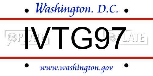 IVTG97 District Of Columbia License Plate