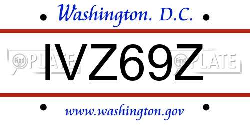 IVZ69Z District Of Columbia License Plate